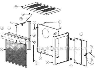 Page A Diagram and Parts List for B2350  US Stove Company Furnace